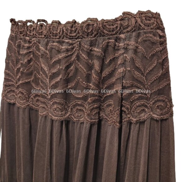 SEXY Mini Skirt Dark Brown Lace Frilly Short Skirt- NEW ! One Size Fits Most - Picture 11 of 15